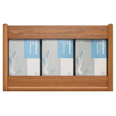 Wooden Mallet 3 Pocket Glove & Tissue Rectangle Box Holder BlackMedium Oak GBS11-3BM